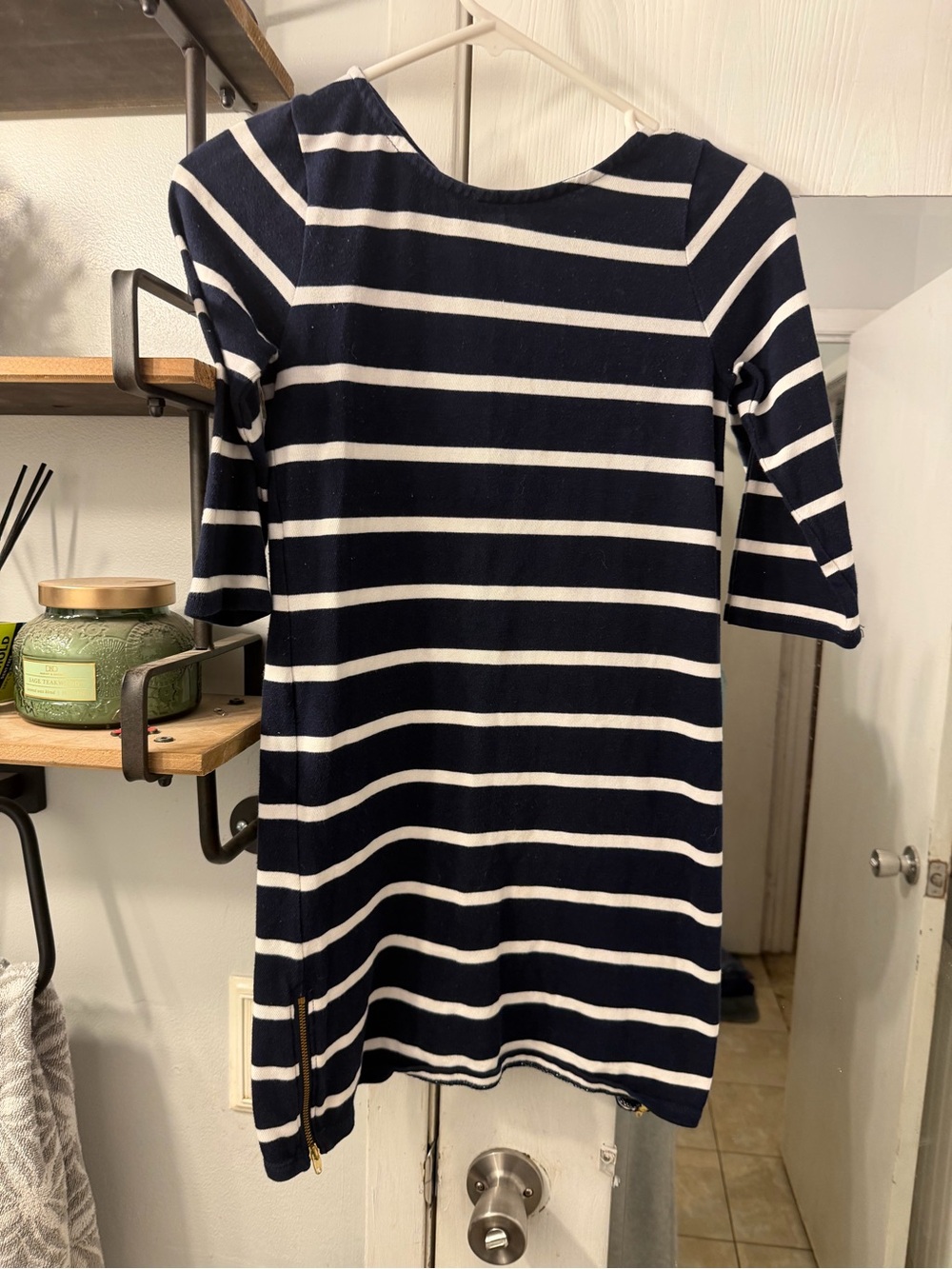 Crewcuts Navy and White Striped Midi Dress